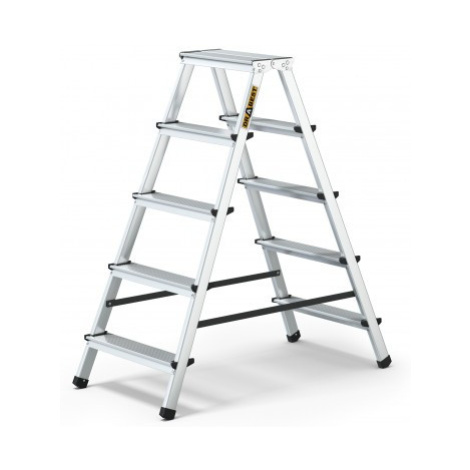 Obojstranný schodíkový rebrík z hliníka, s 5 schodíkmi a nosnosťou 125 kg