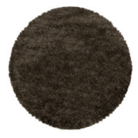 Kusový koberec Fluffy Shaggy 3500 brown kruh Rozmery koberca: 200x200 kruh