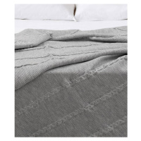 Sivá bavlnená prikrývka na jednolôžko 150x200 cm Trenza - Oyo Concept