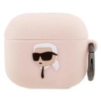 Púzdro Karl Lagerfeld AirPods 3 cover pink Silicone Karl Head 3D (KLA3RUNIKP)