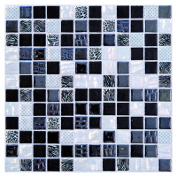 Sklenená mozaika Mosavit Safari negro 30x30 cm lesk SAFARINE