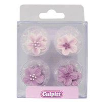 Cukrová dekorácia fialové kvetiny 12 ks - Culpitt