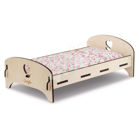 Drevená postieľka Wooden Bed Floral Corolle pre 30-36 cm bábiku