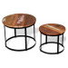 Konferenčný stolík 2 ks drevo / kov Dekorhome Recyklované drevo,Konferenčný stolík 2 ks drevo / 