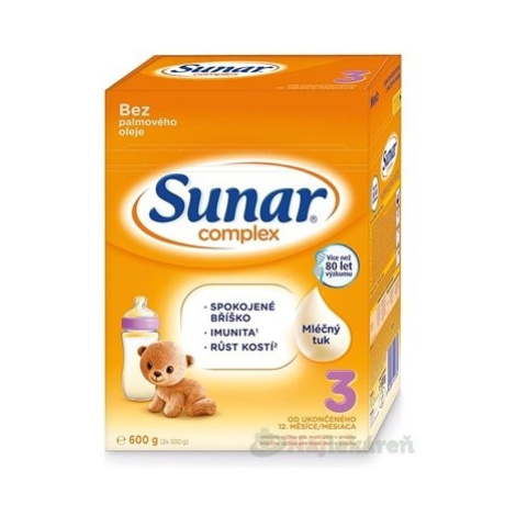 Sunar Complex 3 mliečna výživa (od ukonč. 12. mesiaca) 600g