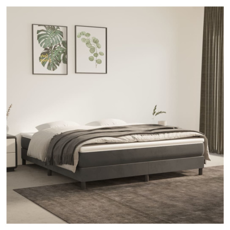 vidaXL Posteľný rám na boxspring tmavosivý 180x200 cm zamat