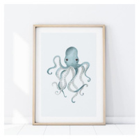 Dekoračný detský plagát s obrázkom chobotnice