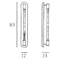 Nástenné svietidlo Liberty Double, čierne, 2 svetlá, výška 83 cm