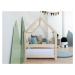 Benlemi Detská posteľ domček TERY s bočnicou Zvoľte farbu: Biela, Rozmer: 90x200 cm