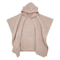 EKO Pončo bavlnené s kapucňou a uškami Powder pink 75x120 cm
