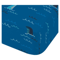 Modrá napínacia detská plachta na jednolôžko 90x190 cm Jawsome Shark – Catherine Lansfield