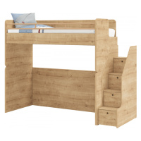 Vyvýšená posteľ so schodíkmi cody modular - dub