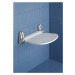 Gedy - SOUND Kúpeľňové sedátko 38x35,5cm, sklopné, biela/chróm 2282