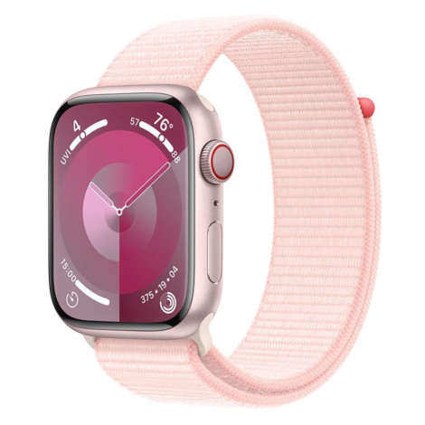 APPLE WATCH SERIES 9 GPS + CELLULAR 45MM PINK ALUMINIUM CASE WITH LIGHT PINK SPORT LOOP, MRMM3QC