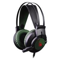 A4tech Bloody J437, slúchadlá s mikrofónom, ovládanie hlasitosti, zelená, 7.1 (virtuálne), hraci