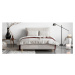 Béžová čalúnená dvojlôžková posteľ s roštom 180x200 cm Sleepy Luna – Miuform