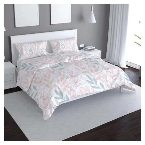 Obliečky Ružové a modré lístky - 140x200 / 90x70