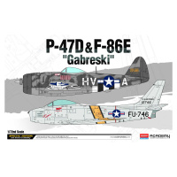 Model Kit letadlo 12530 - P-47D & F-86E 