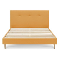 Žltá čalúnená dvojlôžková posteľ s roštom 180x200 cm Tory - Bobochic Paris