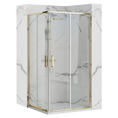 REA/S - Sprchovací kút PUNTO 80x100 Gold So sprchovou vaničkou Savoy black KPL-K2442