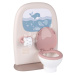 Záchod a kúpeľňa pre bábiky Toilets 2in1 Baby Nurse Smoby obojstranný s WC papierom a 3 doplnky 