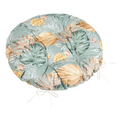 Bellatex Sedák Adéla prešívaný kulatý Monsteraruža žltá, 40 x 40 cm