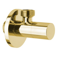 Rohový ventil s rozetou, guľatý, 1/2" x 3/8", zlato SL017