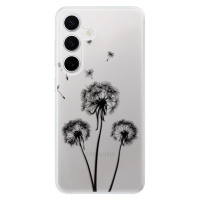 Odolné silikónové puzdro iSaprio - Three Dandelions - black - Samsung Galaxy S24