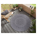 Kusový koberec Twin-Wendeteppiche 105476 Night Silver kruh – na ven i na doma - 200x200 (průměr)