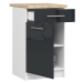 Kuchyňská skříňka Olivie S 50 cm 1D 1S bílá/grafit