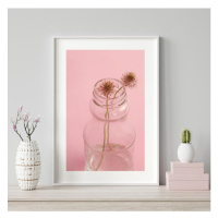 Ružový plagát s motívom kvetov