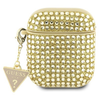 Guess Rhinestones Triangle Metal Logo Puzdro pre AirPods 1/2 Gold