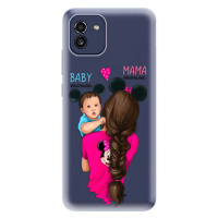 Odolné silikónové puzdro iSaprio - Mama Mouse Brunette and Boy - Samsung Galaxy A03