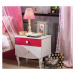 Detský nočný stolík rosie - biela/rubínová