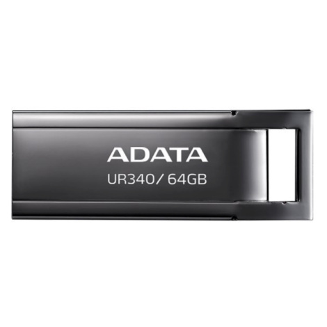 ADATA Flash Disk 64GB UR340, USB 3.2 Dash Drive, kov lesklá čierna