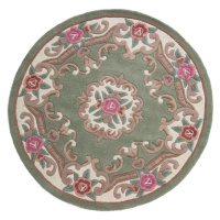 Ručně všívaný kusový koberec Lotus premium Green kruh - 120x120 (průměr) kruh cm Flair Rugs kobe