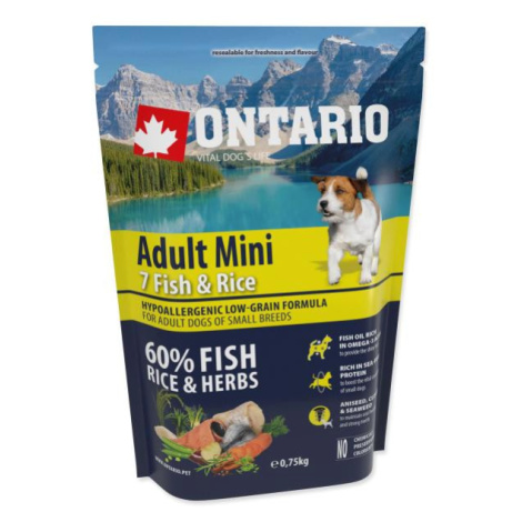 Krmivo Ontario Adult Mini Fish & Rice 0,75kg