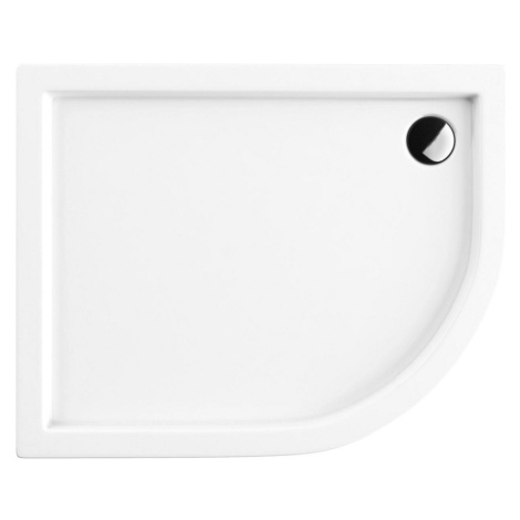OMNIRES - RIVERSIDE akrylátová sprchová vanička štvrťkruh, ľavá 100 x 80 cm biela lesk /BP/ RIVE