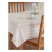 Dekoria Obrus na stôl obdĺžnikový, polopriehľadné pásy bielej farby, 130 × 180 cm, Linen, 392-03