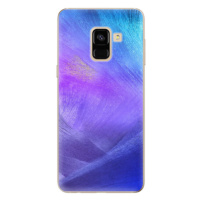 Odolné silikónové puzdro iSaprio - Purple Feathers - Samsung Galaxy A8 2018