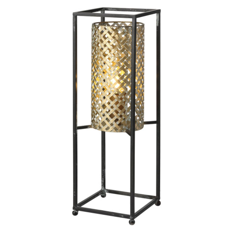 Stolná lampa Petrolio, čierna/zlatá, výška 47 cm Freelight