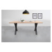 Sconto Jedálenský stôl AMAYA X dub/kov, šírka 160 cm, rovná hrana