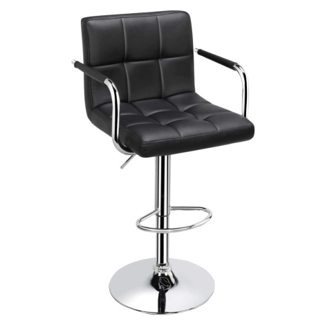 Barová stolička, čierna ekokoža/chróm, LEORA 3 NEW Tempo Kondela