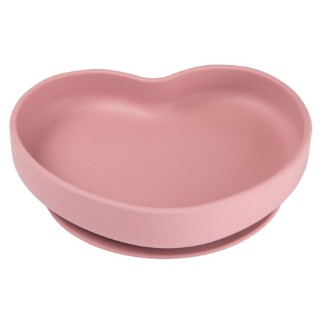 Canpol babies Silikónový tanier s prísavkou srdca ružový