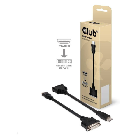 Club3D Pasívny adaptér HDMI na DVI-D s jedným prepojením (M/F), 22 cm