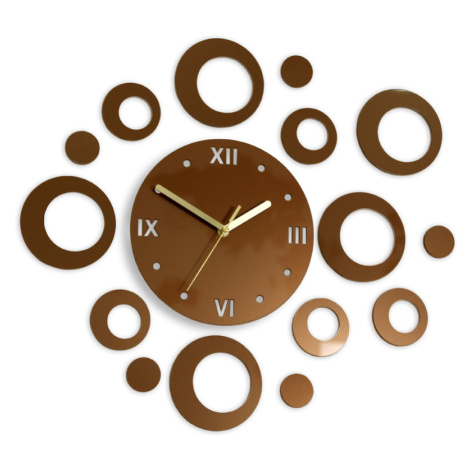 Moderné nástenné hodiny RINGS COPPER copper