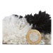 Béžovo-čierny ručne tuftovaný koberec Think Rugs Morocco Ivory & Black, 150 × 230 cm