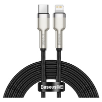 Dátový kábel Baseus Cafule Metal USB-C - Lightning  20W 2,0 m čierny