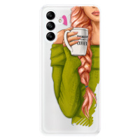 Odolné silikónové puzdro iSaprio - My Coffe and Redhead Girl - Samsung Galaxy A04s