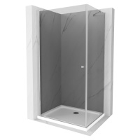 MEXEN/S - Pretória sprchovací kút 90x100, grafit, chróm + sprchová vanička vrátane sifónu 852-09